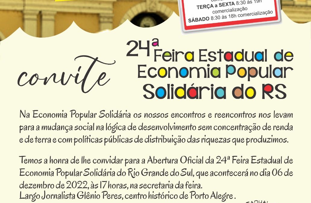 24ª Feira Estadual de Economia Popular Solidária do RS